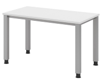 Hammerbacher Schreibtisch QS612 Mini-Office Arbeitshöhe 68,5-81cm 4-Fuß eckig (BxT) 120x67,2cm Weiß/Silber