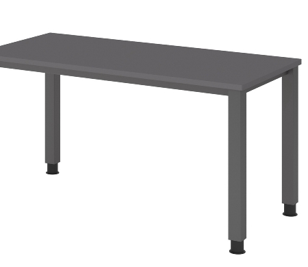 Hammerbacher Schreibtisch QS612 Mini-Office Arbeitshöhe 68,5-81cm 4-Fuß eckig (BxT) 120x67,2cm Weiß/Silber