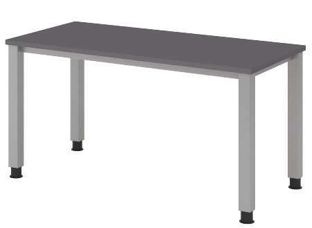 Hammerbacher Schreibtisch QS612 Mini-Office Arbeitshöhe 68,5-81cm 4-Fuß eckig (BxT) 120x67,2cm Weiß/Silber