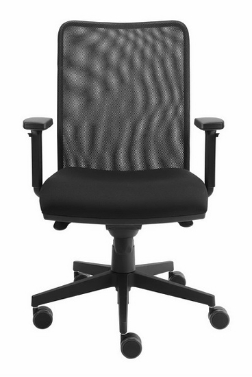 Bürodrehstuhl SDS2/D SOLID hohe Netz-Rückenlehne inkl. Armlehnen hochwertiger Sitzbezug Schwarz