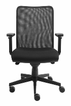 Bürodrehstuhl SDS2/D SOLID hohe Netz-Rückenlehne inkl. Armlehnen hochwertiger Sitzbezug Schwarz