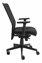 Bürodrehstuhl SDS2/D SOLID hohe Netz-Rückenlehne inkl. Armlehnen hochwertiger Sitzbezug Schwarz