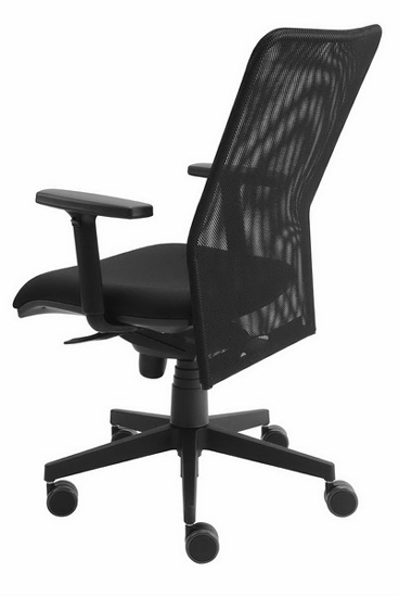 Bürodrehstuhl SDS2/D SOLID hohe Netz-Rückenlehne inkl. Armlehnen hochwertiger Sitzbezug Schwarz
