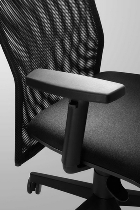 Bürodrehstuhl SDS2/D SOLID hohe Netz-Rückenlehne inkl. Armlehnen hochwertiger Sitzbezug Schwarz