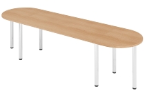Hammerbacher Konferenztische K-Serie SETK2 (BxTxH) 280x80x72-74cm Eiche/Chrom