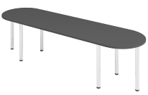 Hammerbacher Konferenztische K-Serie SETK2 (BxTxH) 280x80x72-74cm Eiche/Chrom