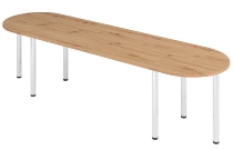 Hammerbacher Konferenztische K-Serie SETK2 (BxTxH) 280x80x72-74cm Eiche/Chrom