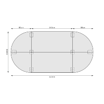 Hammerbacher Konferenztisch K-Serie SETK3 (BxTxH) 320x160x72-74cm Grau/Chrom