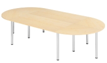 Hammerbacher Konferenztisch K-Serie SETK3 (BxTxH) 320x160x72-74cm Grau/Chrom
