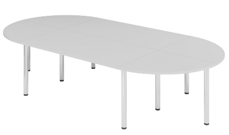Hammerbacher Konferenztisch K-Serie SETK3 (BxTxH) 320x160x72-74cm Grau/Chrom