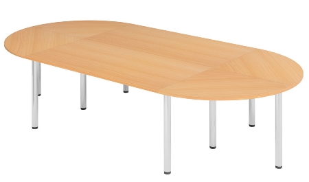Hammerbacher Konferenztisch K-Serie SETK3 (BxTxH) 320x160x72-74cm Grau/Chrom