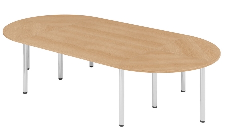 Hammerbacher Konferenztisch K-Serie SETK3 (BxTxH) 320x160x72-74cm Grau/Chrom