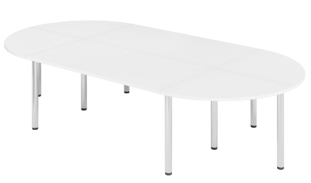 Hammerbacher Konferenztisch K-Serie SETK3 (BxTxH) 320x160x72-74cm Grau/Chrom