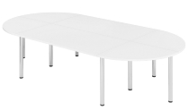 Hammerbacher Konferenztisch K-Serie SETK3 (BxTxH) 320x160x72-74cm Grau/Chrom