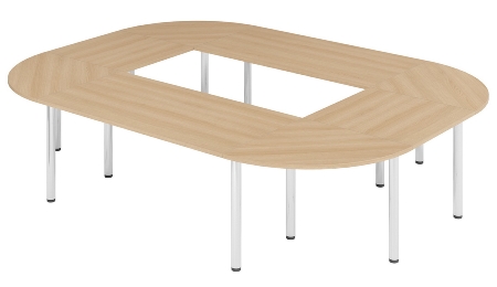 Hammerbacher Konferenztisch K-Serie SETK4 (BxTxH) 320x240x72-74cm Graphit/Chrom