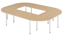 Hammerbacher Konferenztisch K-Serie SETK4 (BxTxH) 320x240x72-74cm Graphit/Chrom