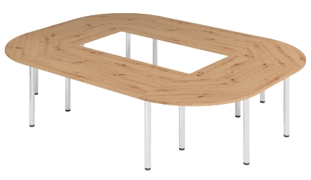 Hammerbacher Konferenztisch K-Serie SETK4 (BxTxH) 320x240x72-74cm Graphit/Chrom