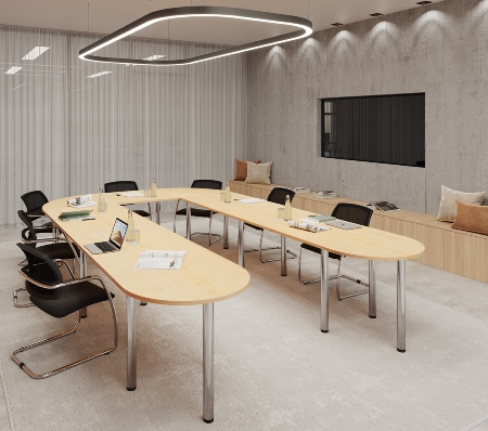 Hammerbacher Konferenztisch K-Serie SETK6 (BxTxH) 380x240x72-74cm Buche/Chrom
