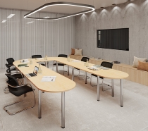 Hammerbacher Konferenztisch K-Serie SETK6 (BxTxH) 380x240x72-74cm Buche/Chrom