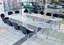 Hammerbacher Konferenztisch K-Serie SETK6 (BxTxH) 380x240x72-74cm Buche/Chrom