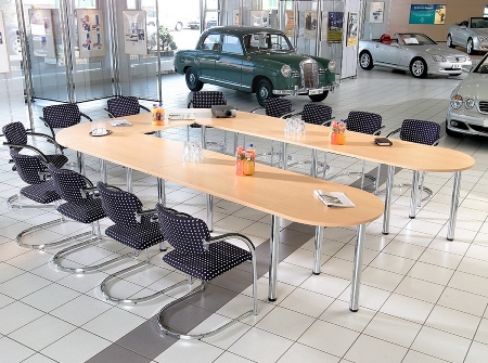 Hammerbacher Konferenztisch K-Serie SETK6 (BxTxH) 380x240x72-74cm Buche/Chrom