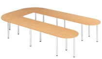 Hammerbacher Konferenztisch K-Serie SETK6 (BxTxH) 380x240x72-74cm Buche/Chrom