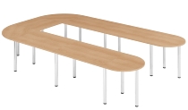 Hammerbacher Konferenztisch K-Serie SETK6 (BxTxH) 380x240x72-74cm Buche/Chrom