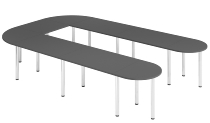 Hammerbacher Konferenztisch K-Serie SETK6 (BxTxH) 380x240x72-74cm Buche/Chrom
