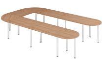 Hammerbacher Konferenztisch K-Serie SETK6 (BxTxH) 380x240x72-74cm Buche/Chrom