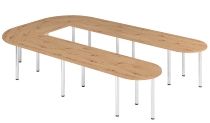 Hammerbacher Konferenztisch K-Serie SETK6 (BxTxH) 380x240x72-74cm Buche/Chrom