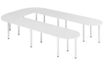 Hammerbacher Konferenztisch K-Serie SETK6 (BxTxH) 380x240x72-74cm Buche/Chrom