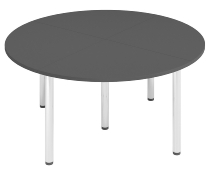 Hammerbacher Besprechungs-/Konferenztisch K-Serie SETK7 (ØxH) Ø160x72-74cm Weiß/Chrom
