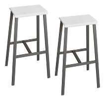 2er Set Barhocker zu MPA17 Weiß/Stahl