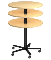 Hammerbacher Säulenhubtisch ST08 stufenlos höhenverstellbar 72-114cm Gestell Chrom od. Schwarz Tischplatte rund Ø80cm