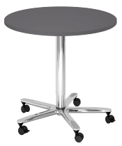 Hammerbacher Säulenhubtisch ST08 stufenlos höhenverstellbar 72-114cm Gestell Chrom od. Schwarz Tischplatte rund Ø80cm