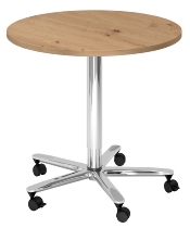 Hammerbacher Säulenhubtisch ST08 stufenlos höhenverstellbar 72-114cm Gestell Chrom od. Schwarz Tischplatte rund Ø80cm