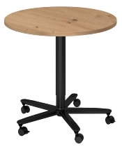Hammerbacher Säulenhubtisch ST08 stufenlos höhenverstellbar 72-114cm Gestell Chrom od. Schwarz Tischplatte rund Ø80cm