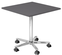 Säulenhubtisch ST88 höhenverstellbar 72-114cm Tischplatte 80x80cm Ahorn/Schwarz
