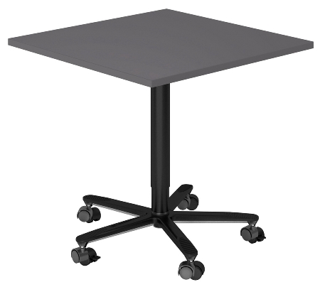 Säulenhubtisch ST88 höhenverstellbar 72-114cm Tischplatte 80x80cm Ahorn/Schwarz
