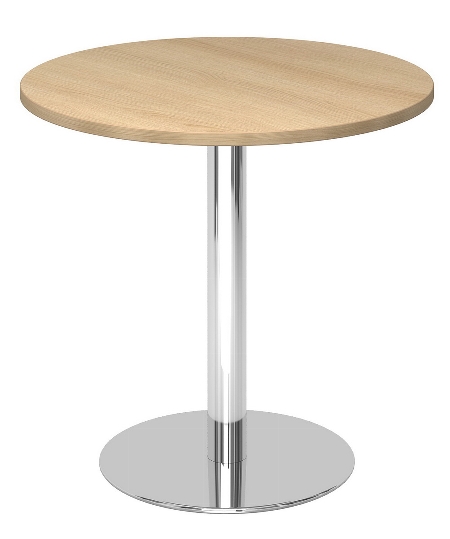 Hammerbacher Besprechungstisch STF08 Gestell Silber Höhe 74,5cm Tischplatte rund Ø80cm Grau/Silber