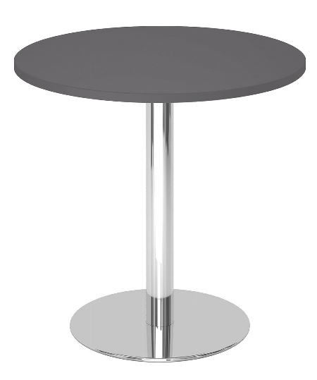 Hammerbacher Besprechungstisch STF08 Gestell Silber Höhe 74,5cm Tischplatte rund Ø80cm Grau/Silber