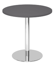 Hammerbacher Besprechungstisch STF08 Gestell Silber Höhe 74,5cm Tischplatte rund Ø80cm Grau/Silber