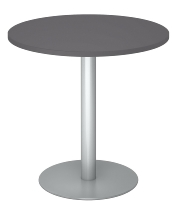 Hammerbacher Besprechungstisch STF08 Gestell Silber Höhe 74,5cm Tischplatte rund Ø80cm Grau/Silber