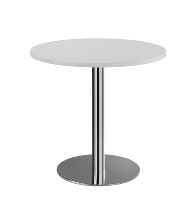 Besprechungstisch STF08 mit Chromsäule Tischplatte rund Ø80cm Weiß/Chrom