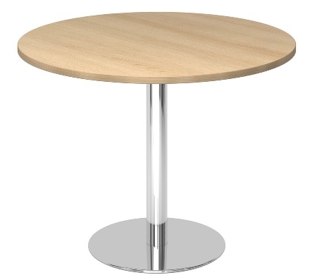 Hammerbacher Besprechungstisch STF08 Gestell Silber Höhe 74,5cm Tischplatte rund Ø80cm Grau/Silber