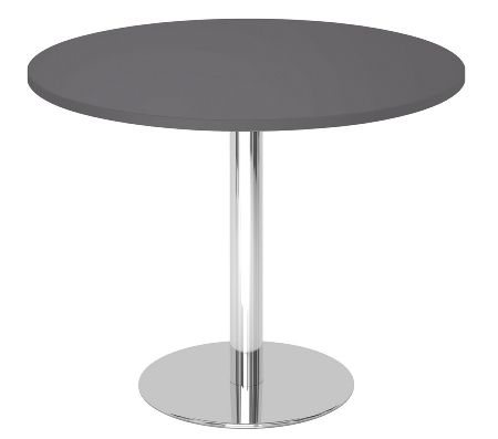 Hammerbacher Besprechungstisch STF08 Gestell Silber Höhe 74,5cm Tischplatte rund Ø80cm Grau/Silber