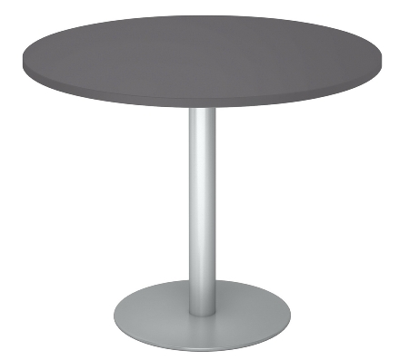 Hammerbacher Besprechungstisch STF08 Gestell Silber Höhe 74,5cm Tischplatte rund Ø80cm Grau/Silber