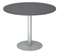 Hammerbacher Besprechungstisch STF08 Gestell Silber Höhe 74,5cm Tischplatte rund Ø80cm Grau/Silber