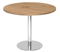 Hammerbacher Besprechungstisch STF08 Gestell Silber Höhe 74,5cm Tischplatte rund Ø80cm Grau/Silber
