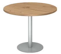 Hammerbacher Besprechungstisch STF08 Gestell Silber Höhe 74,5cm Tischplatte rund Ø80cm Grau/Silber